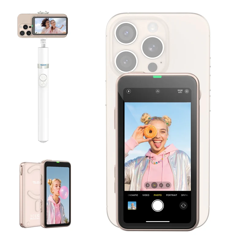 Telesin Selfie Vlog Monitor Magnetisch 4 inch - Champagne