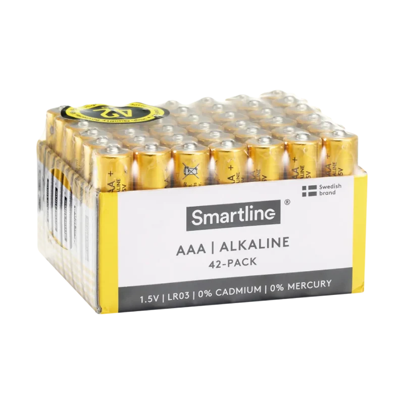 Alkaliska AAA-batterier, LR03 (42-pack)