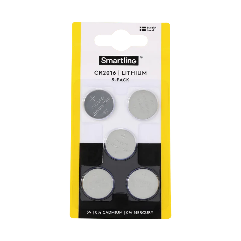 Lithium Knappcellsbatterier CR2016 (5-PACK)