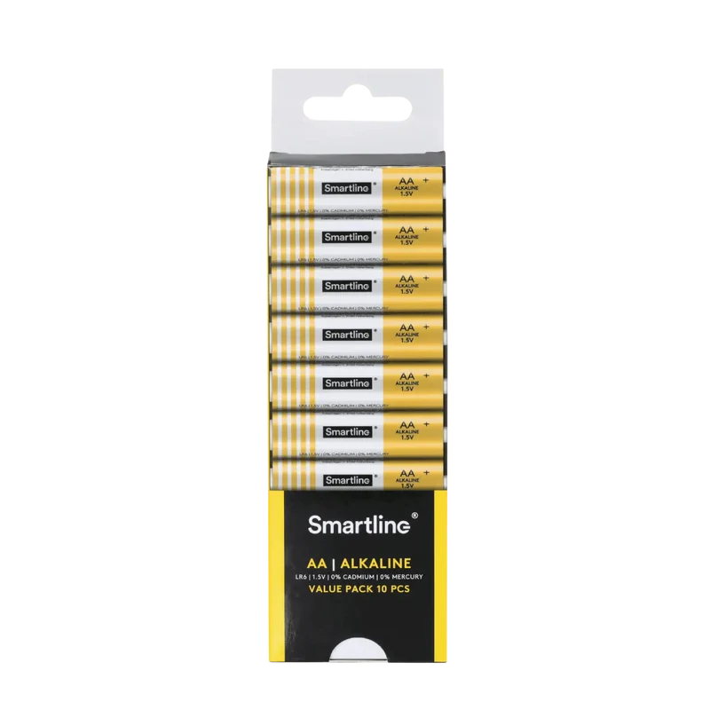Alkaliska AA-batterier (10-PACK)