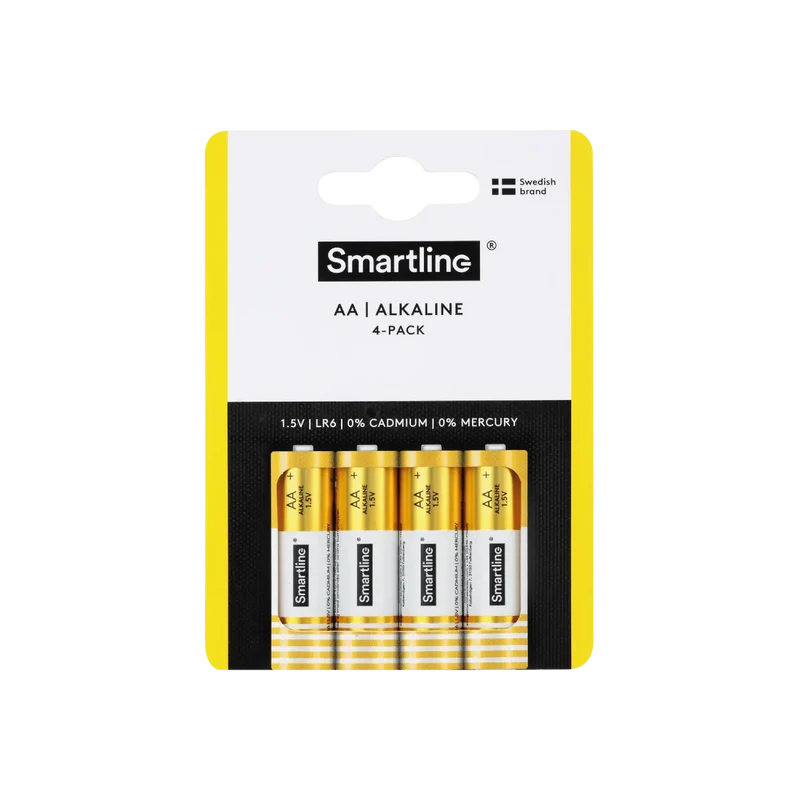 Alkaliska AA-batterier (4-PACK)