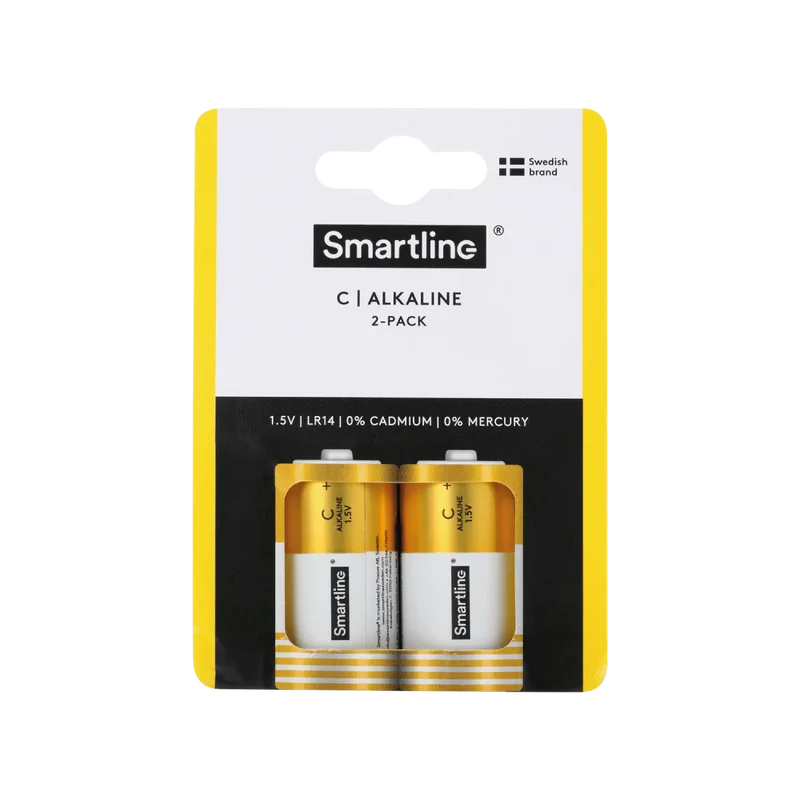Alkaline C-batterier (2-PACK)