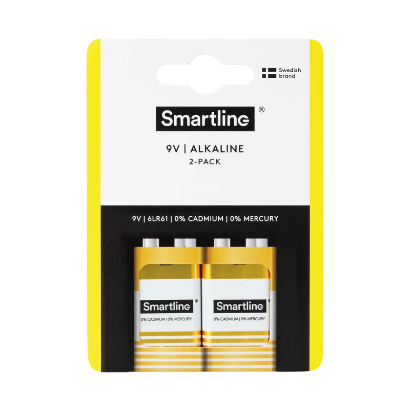 Alkaliska 9V batterier (2-PACK)