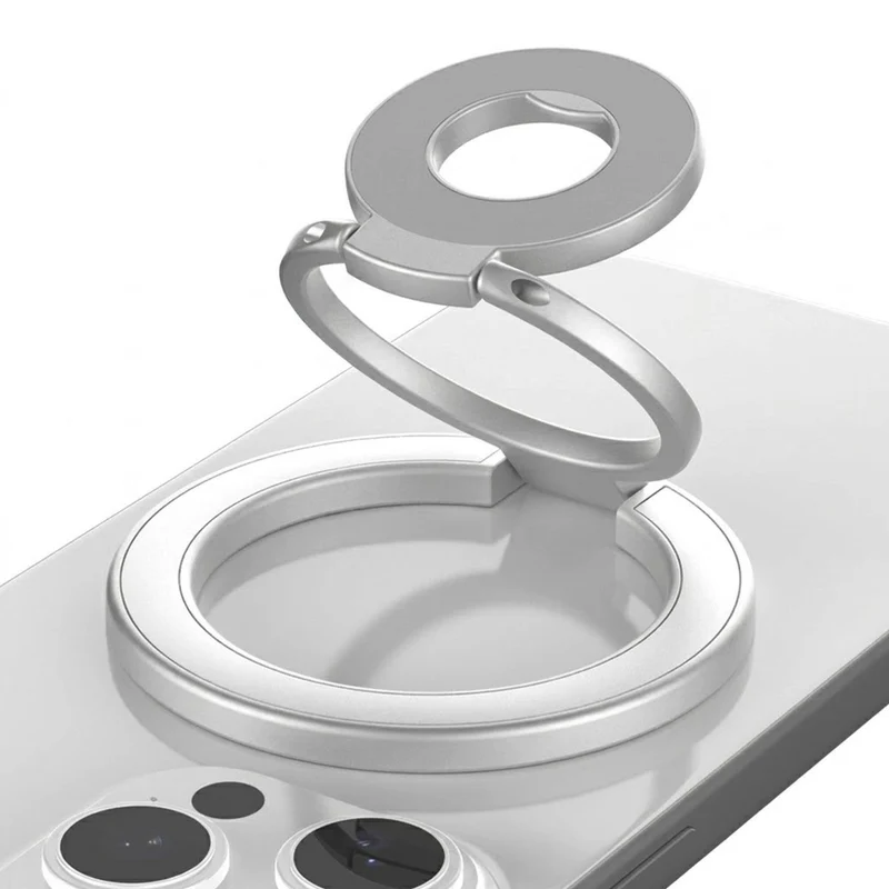 MagSafe Ringhållare med Dubbelt Stativ för Mobil - Silver