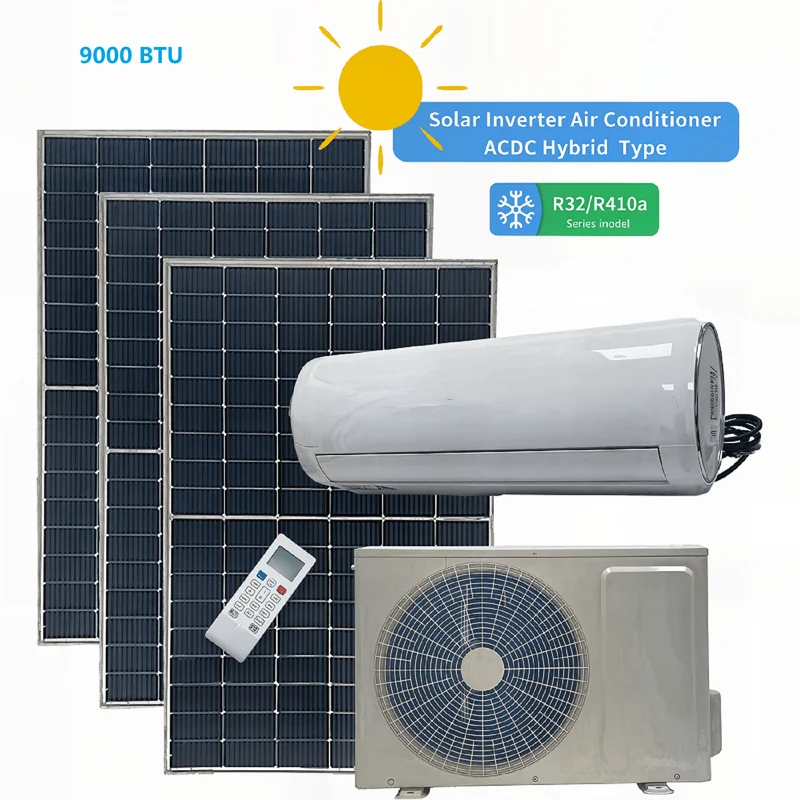 9000 BTU hybrid solcellsluftkonditionering – Off-Grid och nätklar