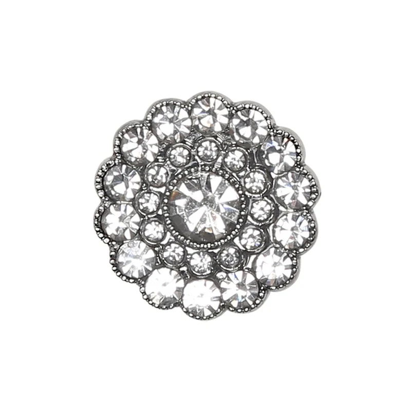 Bling Knappar - Små Stenar - Silver - 4 st.
