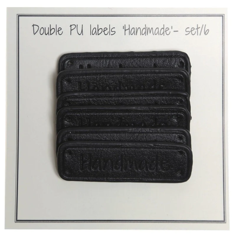 PU Läder märke "Handmade" 5 x 1,5 cm
