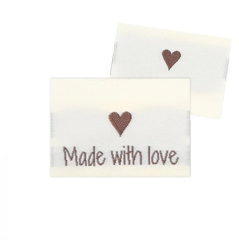10 Labels - Made with love - 1 hjärta - 3.5 cm