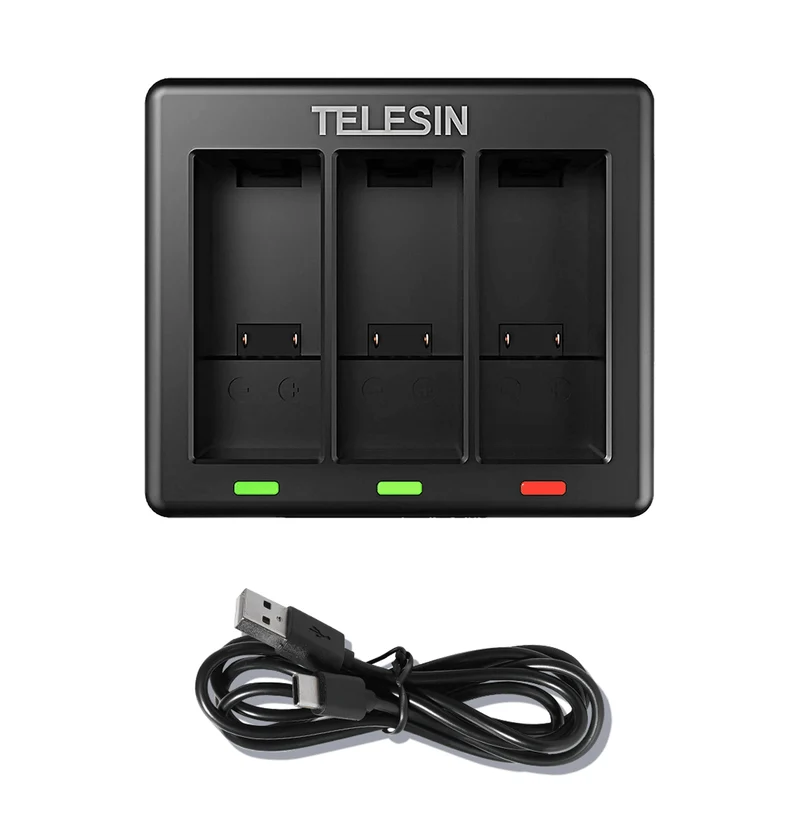 Telesin Triple Battery Charger for GoPro 9, GoPro 10, GoPro 11 & GoPro 12