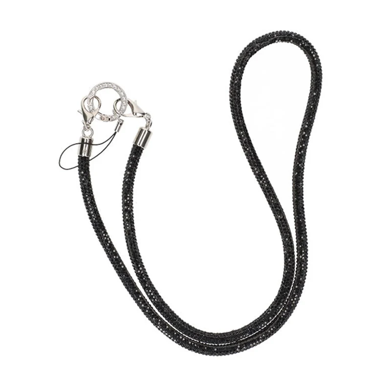 Mobilband Halsband 80cm - Svart glitter
