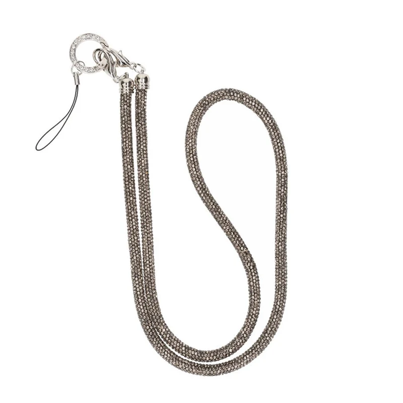 Mobilband Halsband 80cm - Ljusgrå glitter