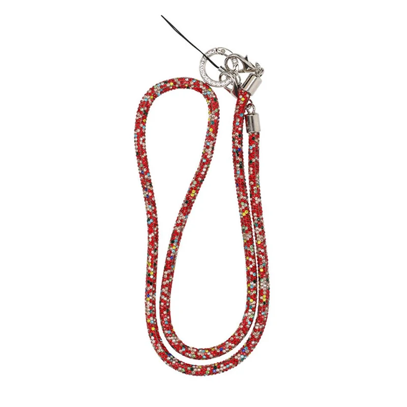 Mobilband Halsband 80cm - Flerfärgad Röd glitter