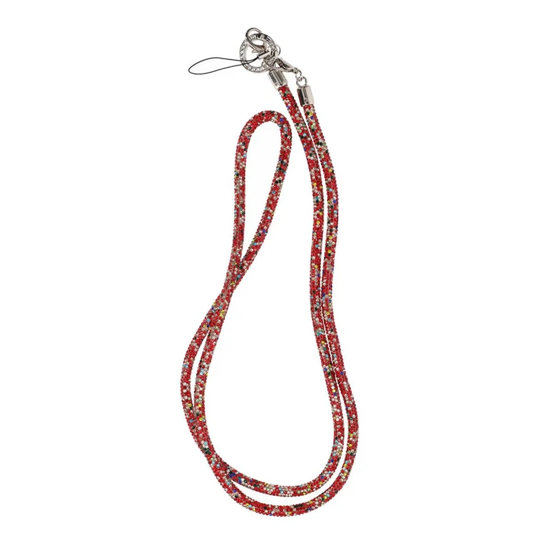 Mobilband Halsband 120cm - Flerfärgad Röd glitter