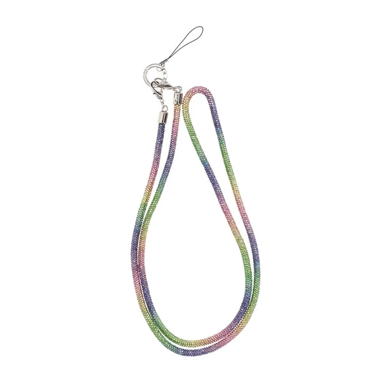 Mobilband Halsband 120cm - Regnbågsfärgad glitter