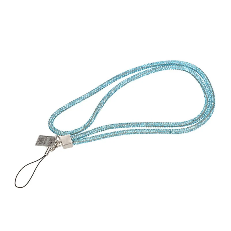 Mobilhalsband Snöre - Blå glitter