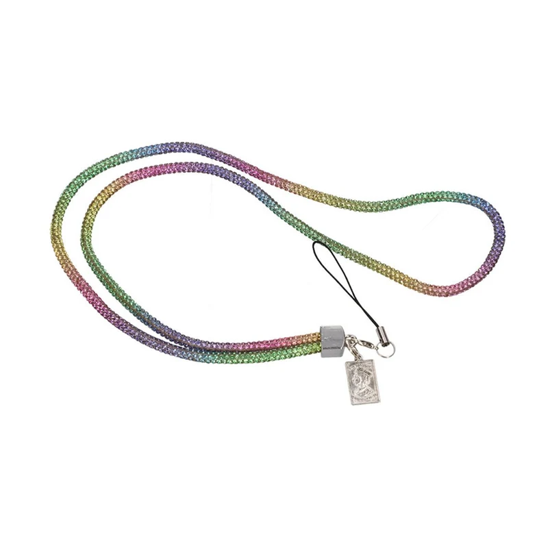 Mobilhalsband Snöre - Regnbågsfärgad glitter