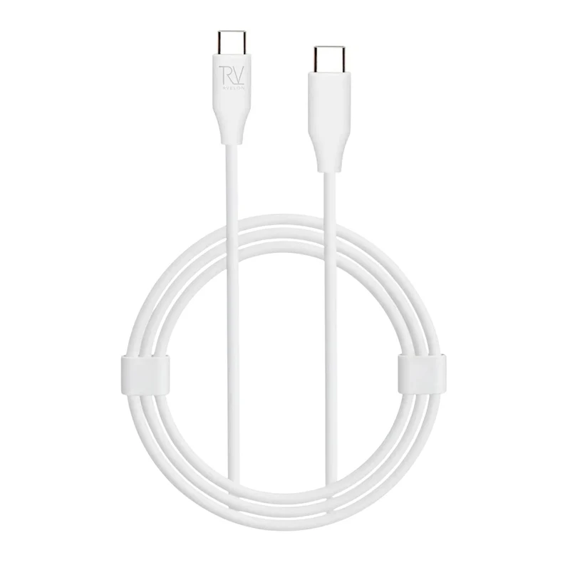 Rvelon Laddkabel USB C till USB C Silikon 60W - 1M Vit