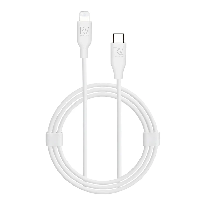 Rvelon iPhone-kabel USB C till Lightning MFi Silikon Rvelon 1M Vit