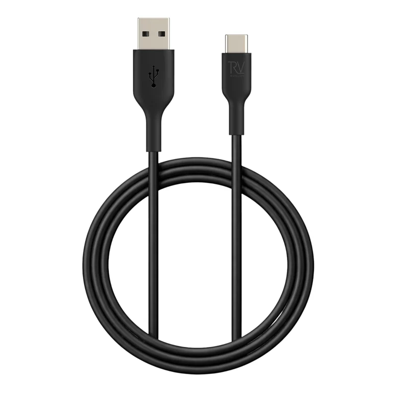Rvelon USB-A till USB C Kabel 1 Meter - Svart