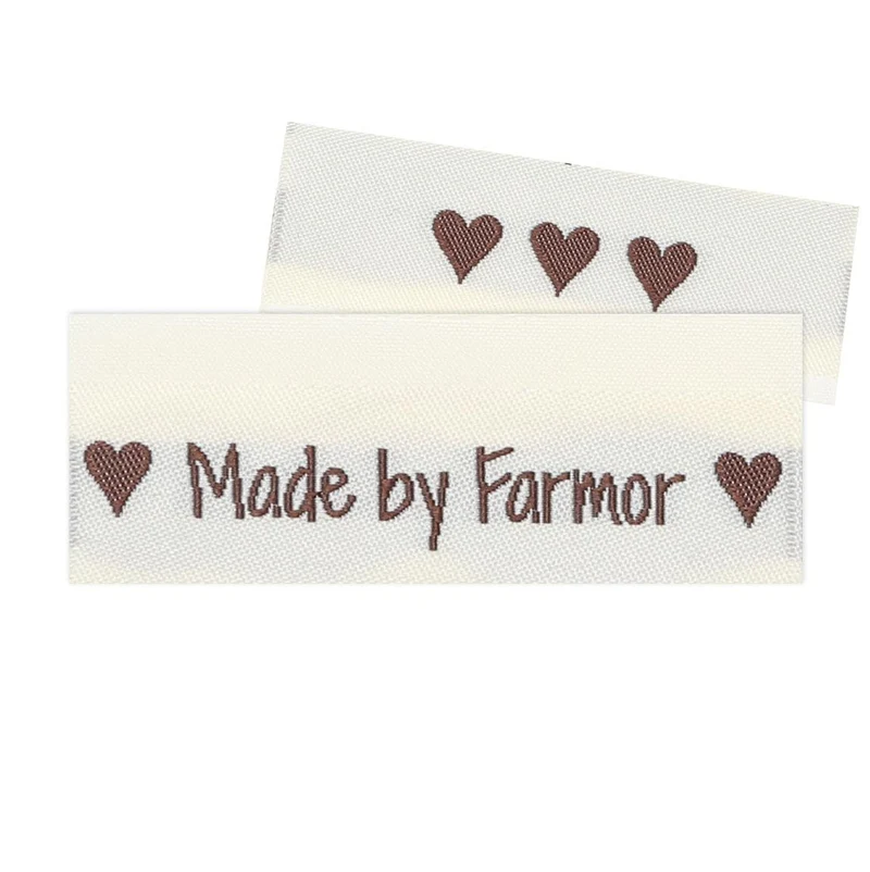10 Labels - Made by Farmor - 5 cm - Sandfärgad