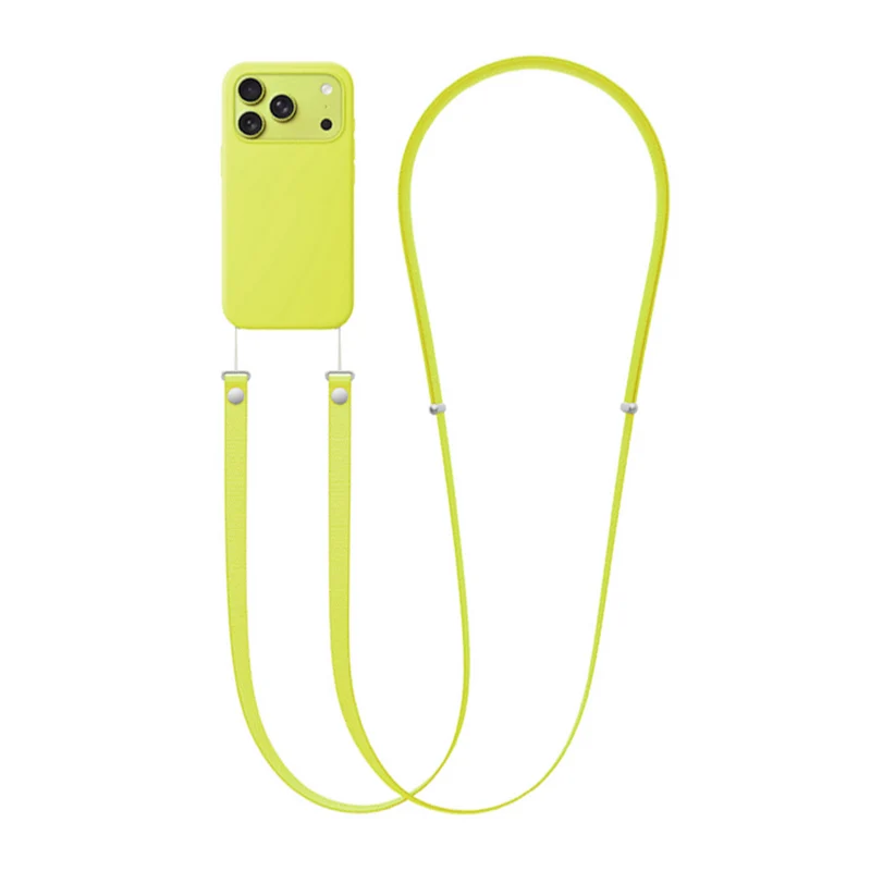 Crossbody Strap för iPhone mobilskal - Neongul