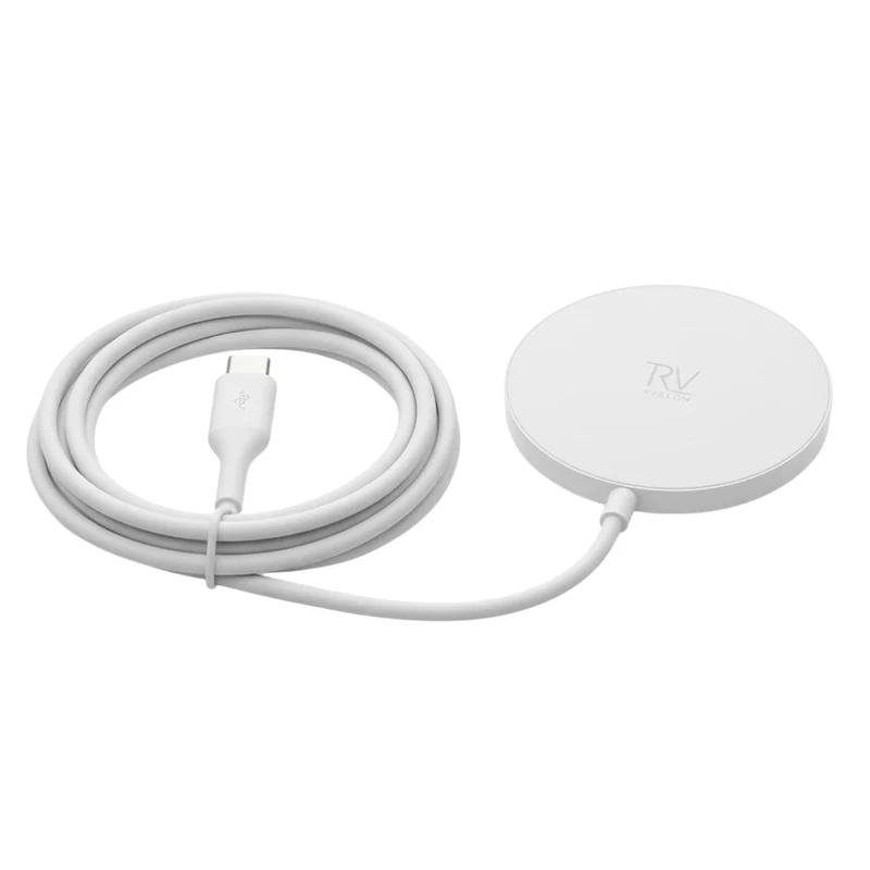 Rvelon Trådlös MagSafe Laddare - Qi2 15W USB-C - Vit