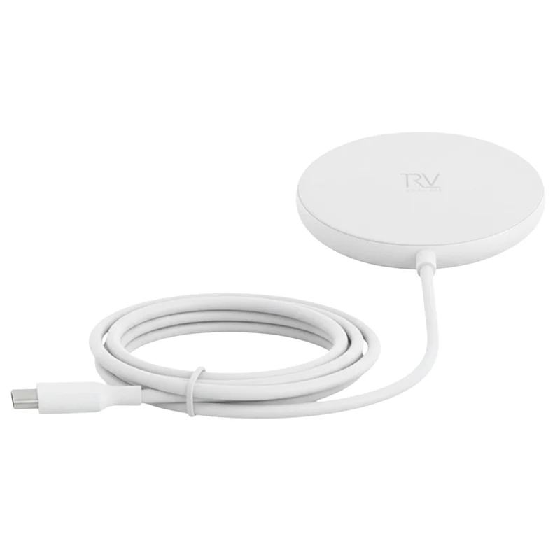 Rvelon Trådlös MagSafe Laddare med Stativ Qi2 15W USB-C - Vit