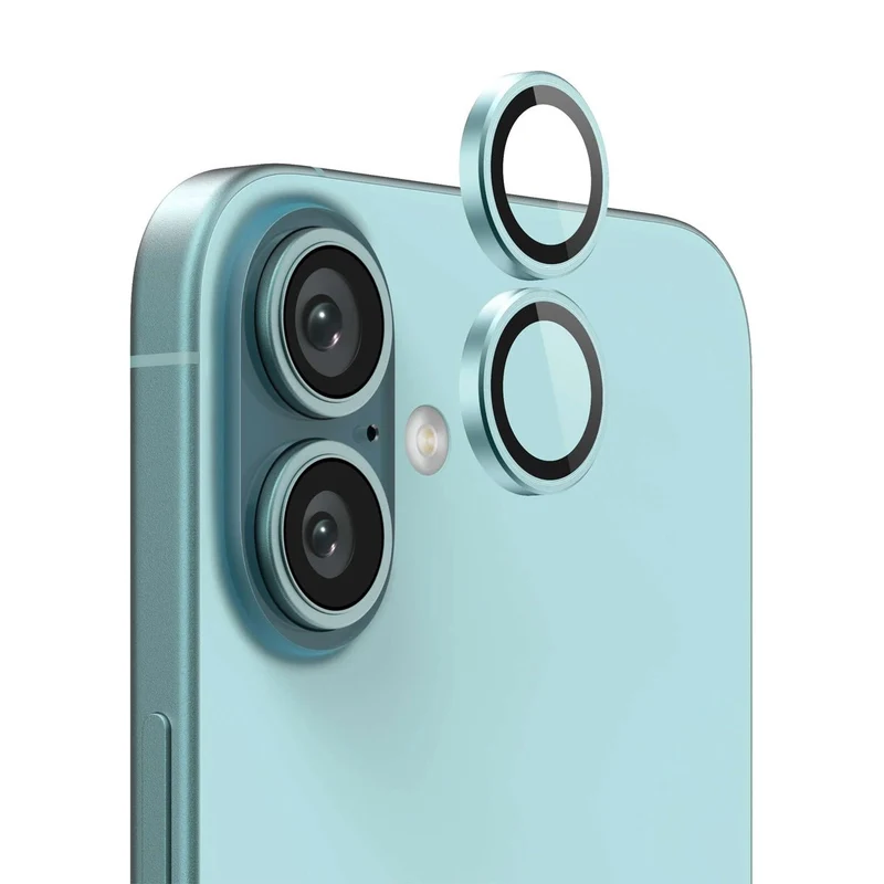 iPhone 16 och 16 Plus Kameralins med metallram - Grön