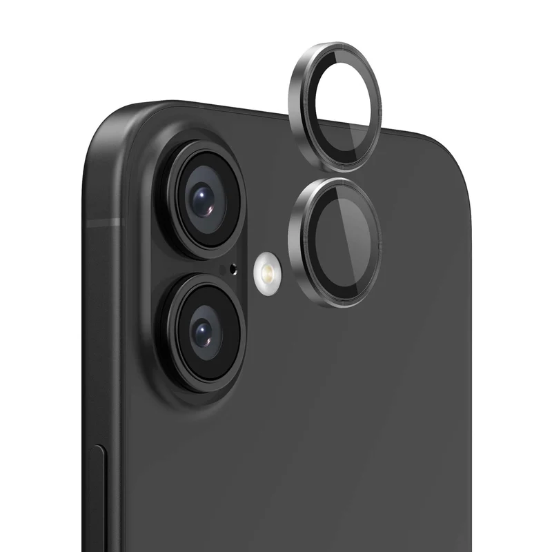 iPhone 16 och 16 Plus Kameralins med metallram - Svart