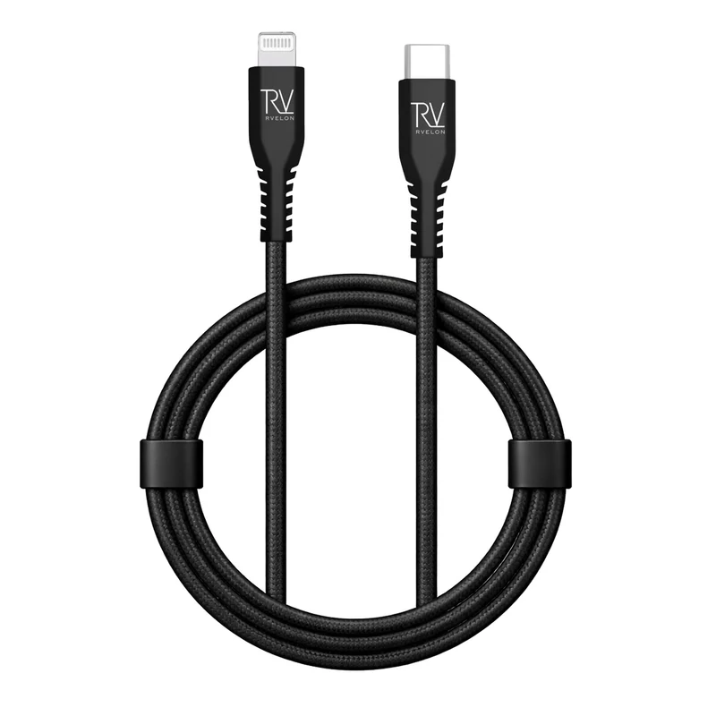 Rvelon USB C till Lightning Kabel Flätad 1m
