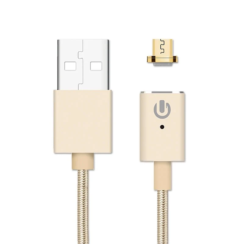 Magnetisk Micro-USB Flätad kabel - Guld