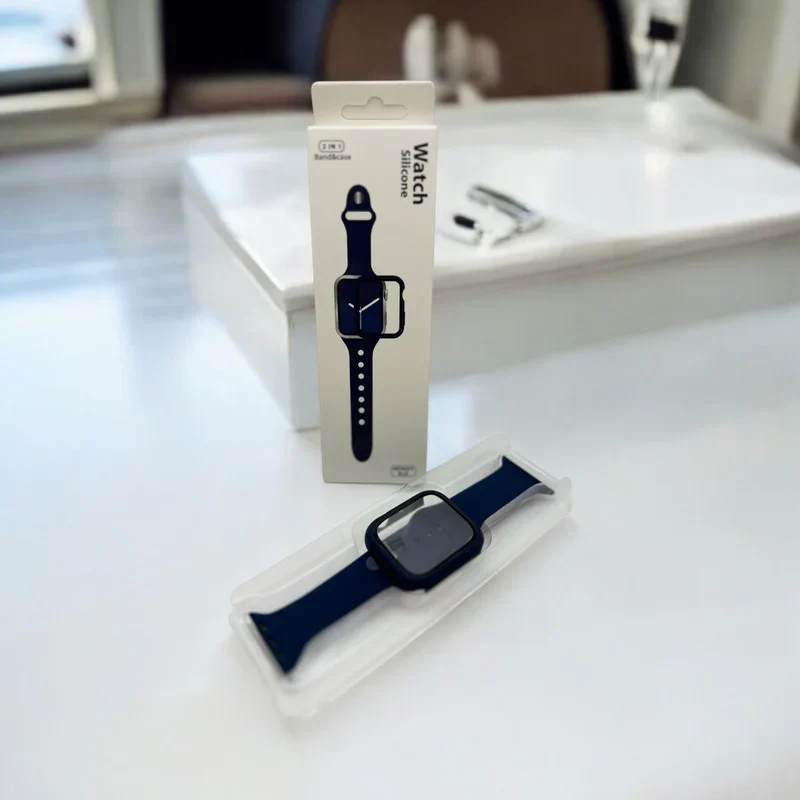 Watch Silicon 2 IN 1 Band&Case For Apple Watch (38m/blue)