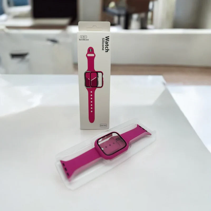 Watch Silicon 2 IN 1 Band&Case For Apple Watch (38m/pink)
