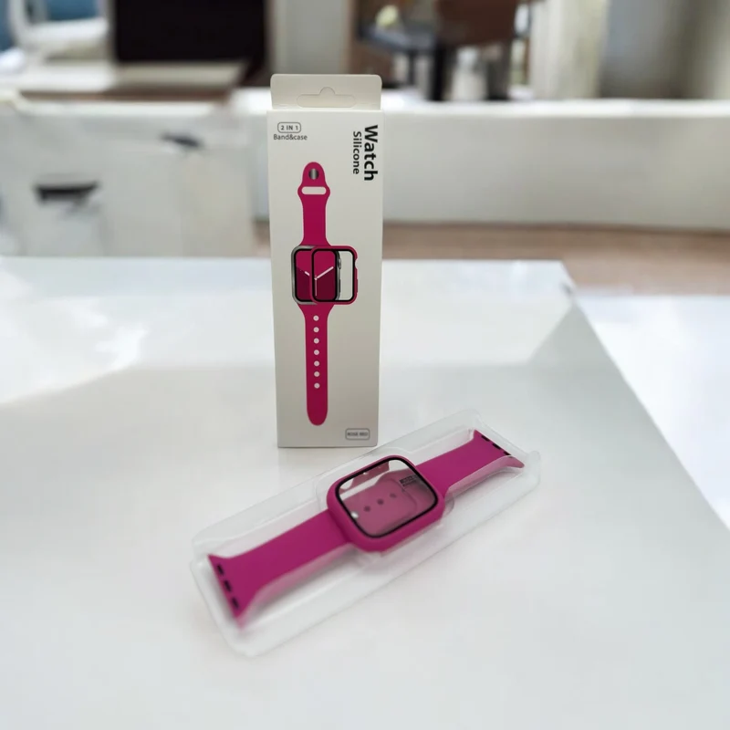 Watch Silicon 2 IN 1 Band&Case For Apple Watch (44m/pink)