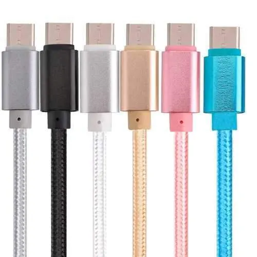 2.1A Braided Type C Data Sync Charging Cable 2m For OnePlus 5 Xiaomi 6 Samsung Note 8 S8