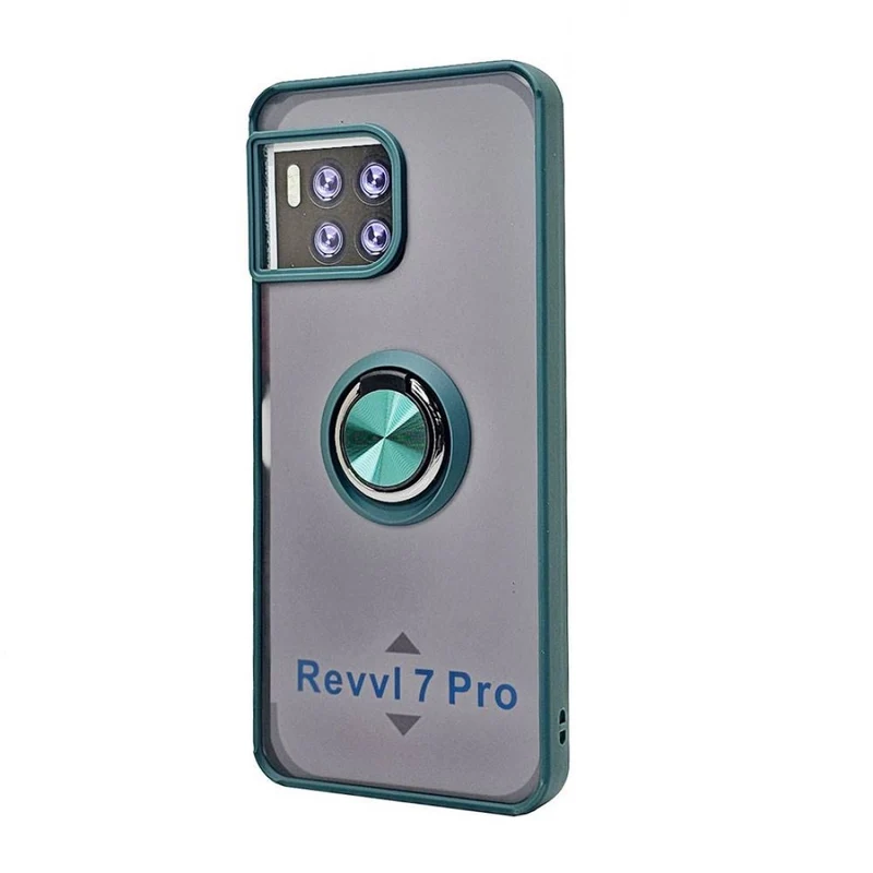 TPU Case w/ Magnetic Ring for Revvl 7 Pro 5G (green)