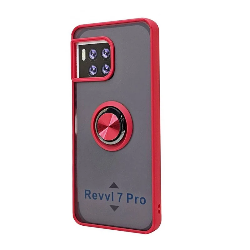 TPU Case w/ Magnetic Ring for Revvl 7 Pro 5G (red)