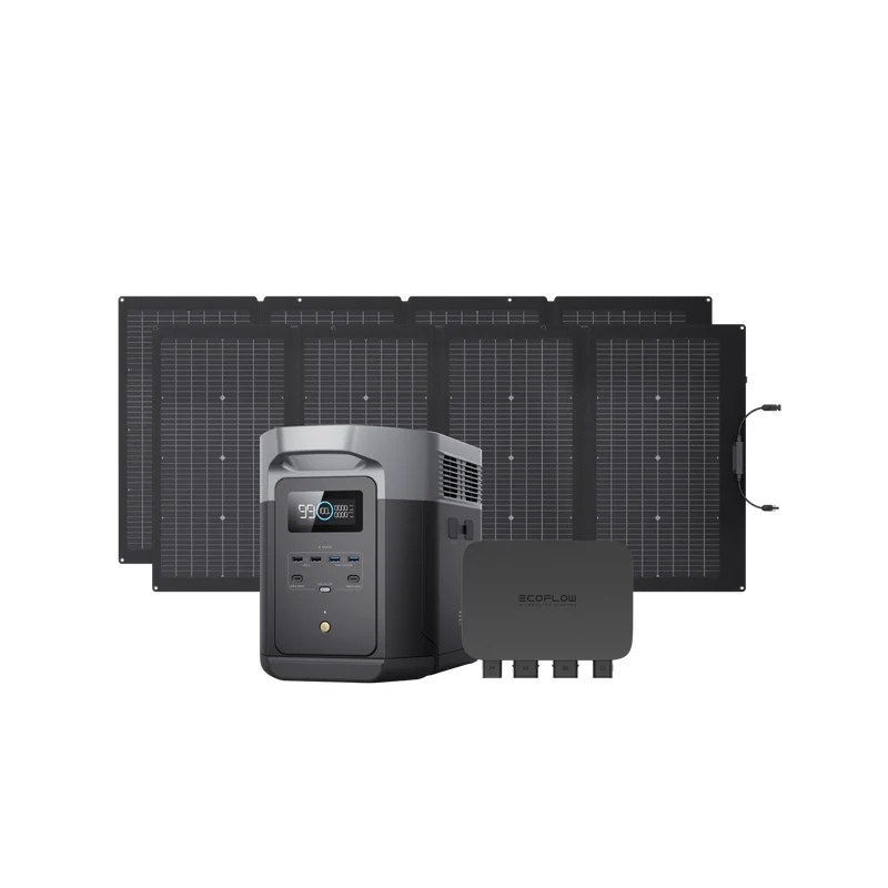 EcoFlow DELTA 2 Max + 2 × 220W Portable Solar Panel + 800W Alternator Charger