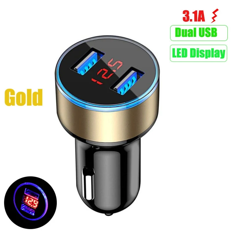 Mini Fast Charger Dual USB Car Phone for iPhone Samsung Xiaomi