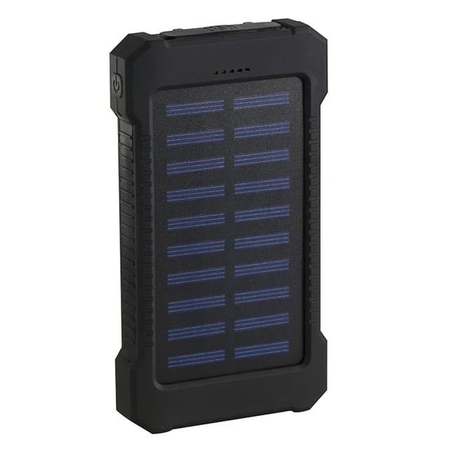 Solar Power Bank Waterproof 30000mAh Solar Charger 2 USB Ports External Charger Powerbank for Xiaomi Smartphone with LED Light