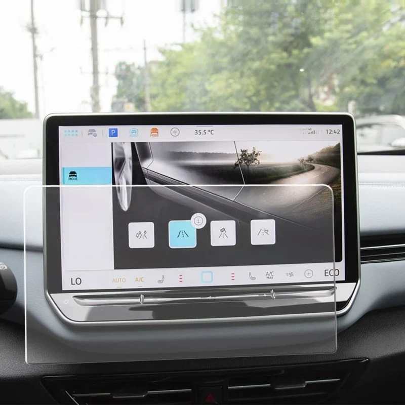 Härdad glasfilm för VW ID.4, 12-tums navigationsskärm, skyddsfilm, 9H hårdhet, reptålig