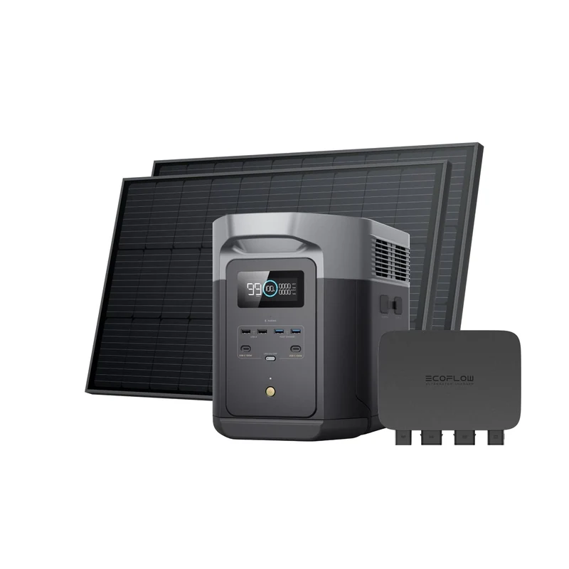 DELTA 2 Max + 2 x 100W Solar Panel + 800W Alternator Charger - Web Exclusive