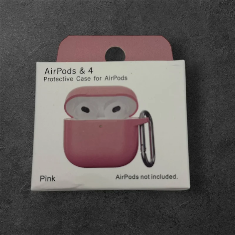 AirPods & 4 New Silicone Case(Pink)