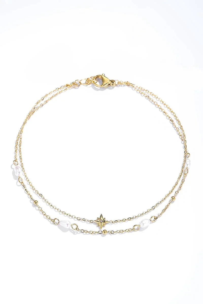 Aurora Armband Dam – Dubbelt Kedjearmband med Pärlor | Guld & Silver