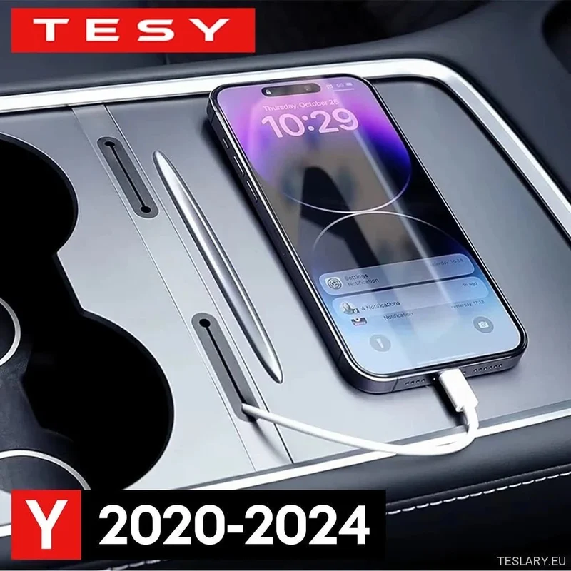 Tesla Model Y 2022 - 2025 Laddningskabel för centralkonsol USB-hubborganisator