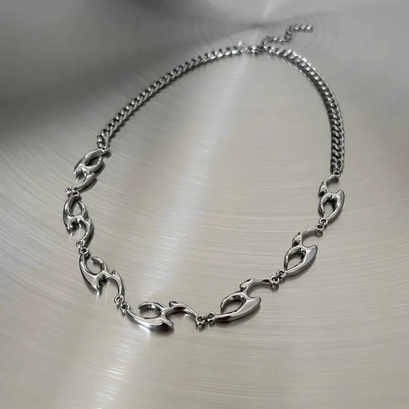 Silver Script Chain Necklace