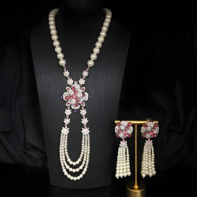 Floral Tassel Jewelry Set
