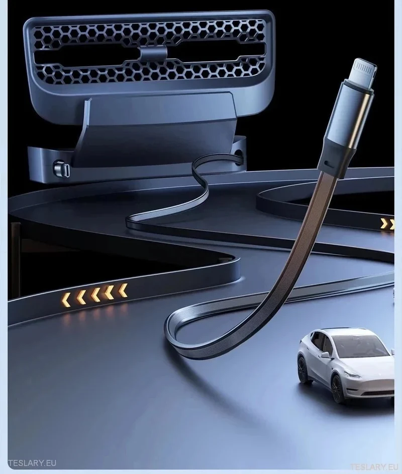 Tesla 3/Y Bakre Luftventil USB med Utdragbara Kablar