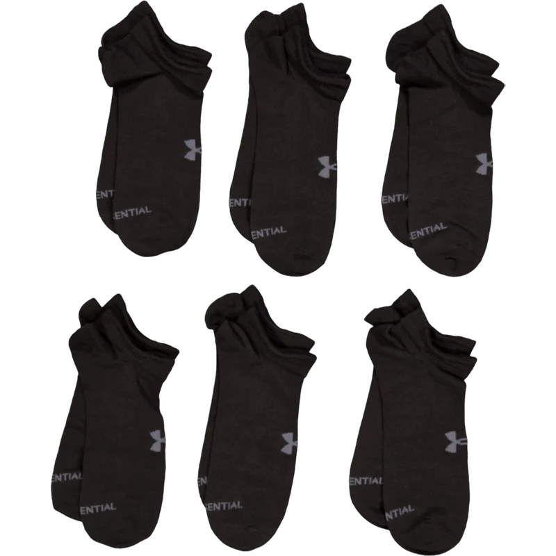 Ua Essential No Show 6pk Black