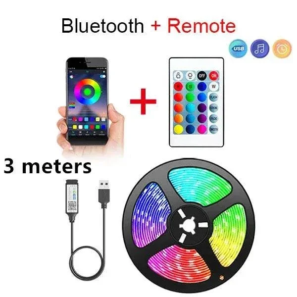 Bluetooth LED-remsa Smart SMD 5050 APP Fjärrkontroll Flexibelt band Diodlampa Tejp TV Bakgrundsbelysning Spelrum Heminredning